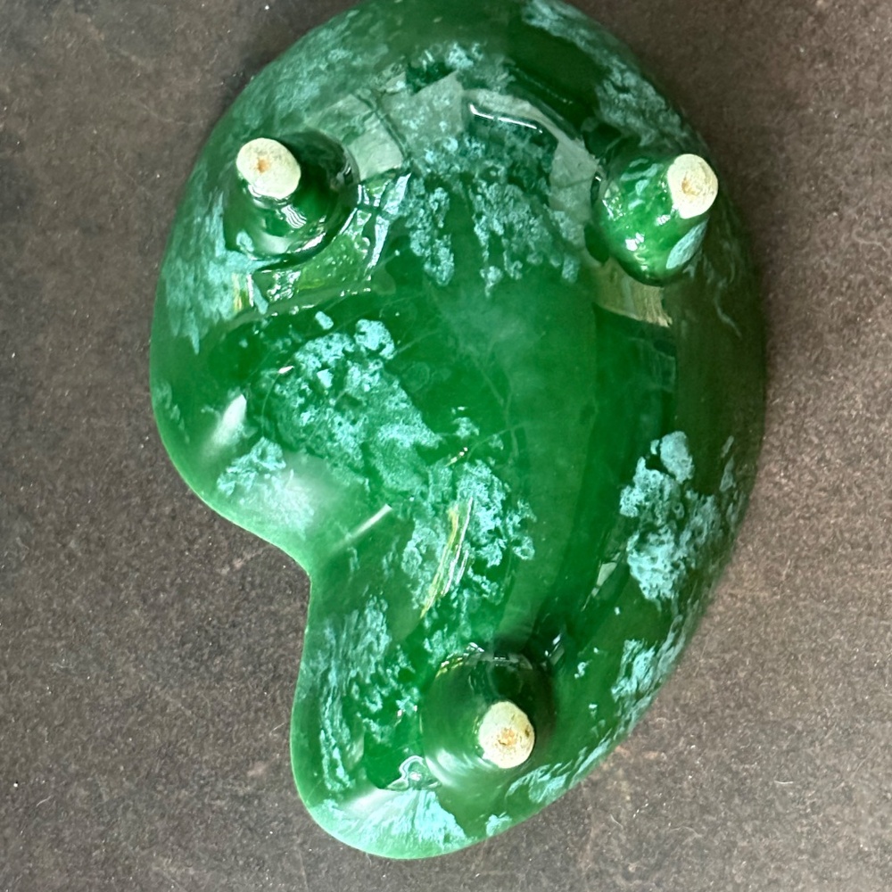 Vintage MCM Green Speckled kidney Shape Planter - Picture 5 of 5